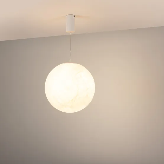 Фото #3 товара Светильник SP-SILKA-HANG-R400-12W Warm2700 (WH, 330 deg, 230V) (Arlight, IP20, Натуральный шелк, 3 года)