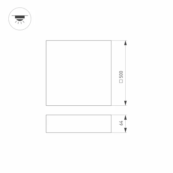 Фото #6 товара Светильник SP-QUADRO-S500x500-50W Day4000 (WH, 120 deg, 230V) (Arlight, IP40 Металл, 3 года)